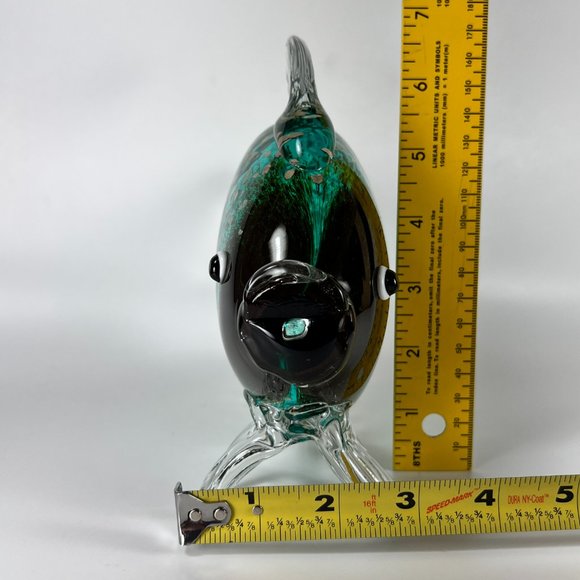 Kissing Fish Figurine Paperweight Art Glass Multicolor Decorative - Picture 12 of 12